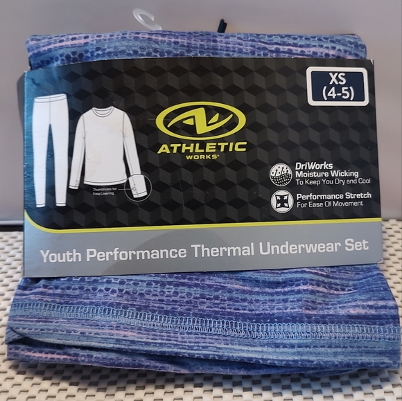 Youth Performance Thermal Underwear Set Athletic Works Girls Purple Pink - Picture 6 of 8